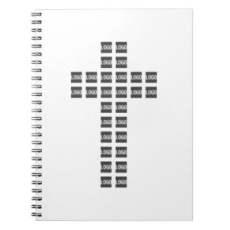 Caderno Espiral Crie um padrão cruzado com qualquer logotipo ou im