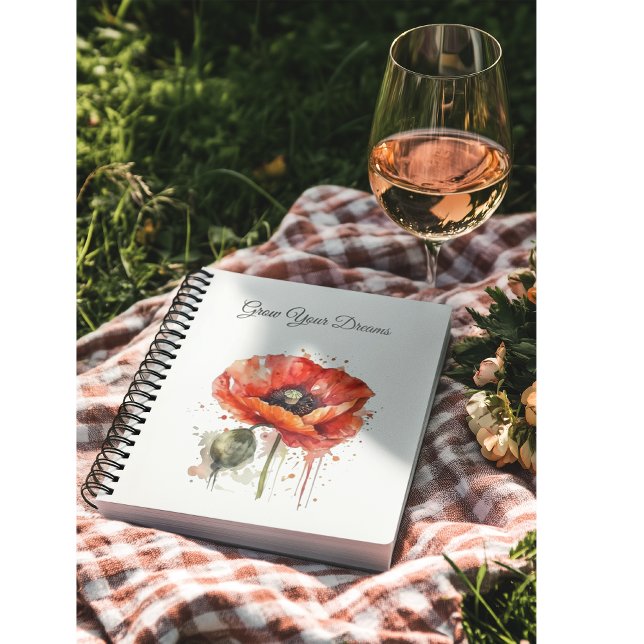 Caderno Espiral Crimson Bloom, personalizado (Criador carregado)