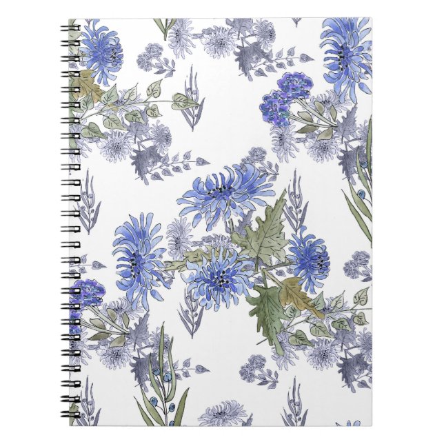 Caderno Espiral crisântemo azul (Frente)