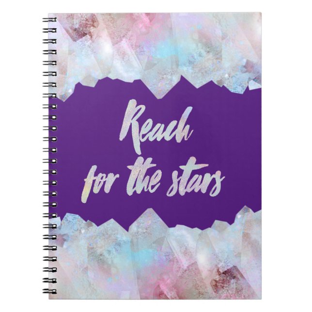 Caderno Espiral Cristais, Alcance as Estrelas (Frente)