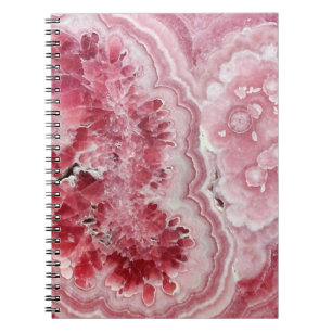 Caderno Espiral Cristais cor-de-rosa Geode