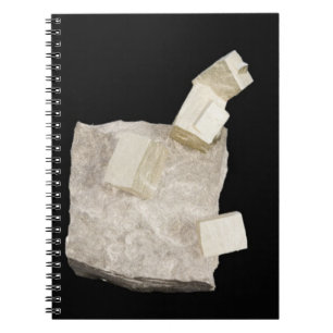 Caderno Espiral Cristais da pirite no xisto