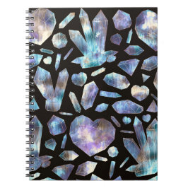 Caderno Espiral Cristais de Energia Mágica Rochas de Cristal Arco-