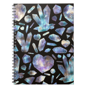 Caderno Espiral Cristais de Energia Mágicos Cristais de Arco-íris 