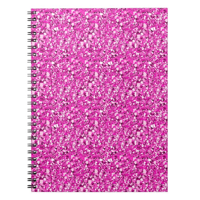 Caderno Espiral Cristal Druzy - cor-de-rosa fuchsia (Frente)