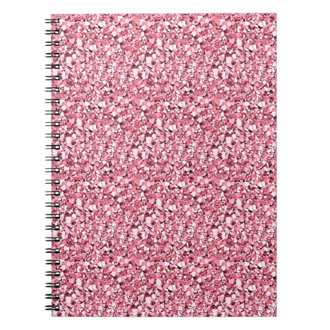 Caderno Espiral Cristal Druzy - cor-de-rosa rosa quartzo (Frente)