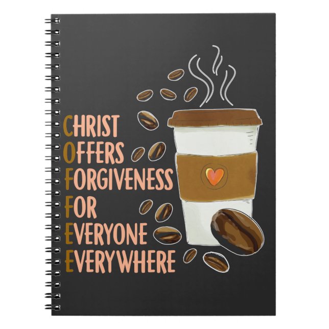 Caderno Espiral Cristo Café Christian Church Pastor Cafeine Pastor (Frente)