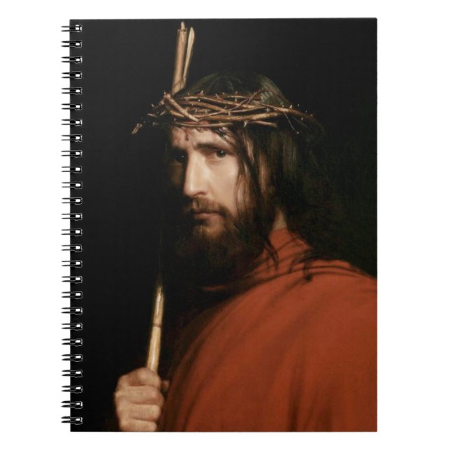 Caderno Espiral Cristo com Thorns. Presente de arte (Frente)