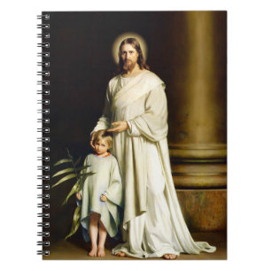 Caderno Espiral Cristo e Criança. Notebook Fine Art Gift