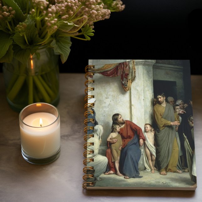 Caderno Espiral Cristo e crianças de Carl Bloch, religioso (Criador carregado)