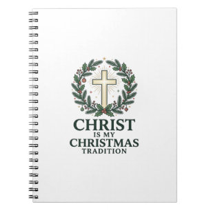 Caderno Espiral Cristo é Minha Tradição de Natal Versão Cruz Antig