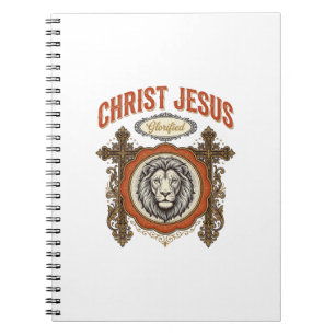 Caderno Espiral Cristo Jesus Fé do Leão Vintage