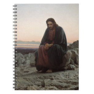 Caderno Espiral Cristo na Natureza Selvagem (por Ivan Kramskoi)