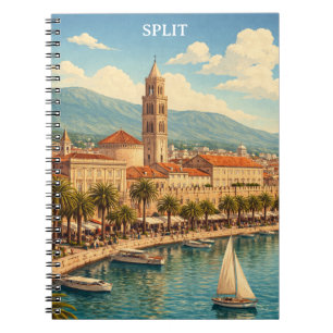 Caderno Espiral Croácia Dividida Costa Adriática Vintage