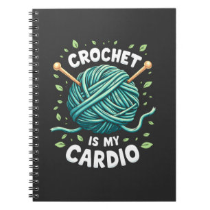 Caderno Espiral Crochet é minha Malhação de fio de costura de card