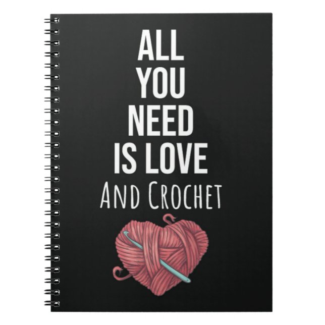 Caderno Espiral Crochet Engraçado Oferece Presentes Para Seu Hobby (Frente)