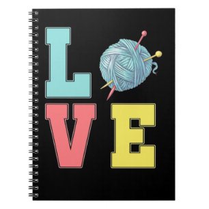 Caderno Espiral Crochet Love Hobby Crafting Yarn Knitter