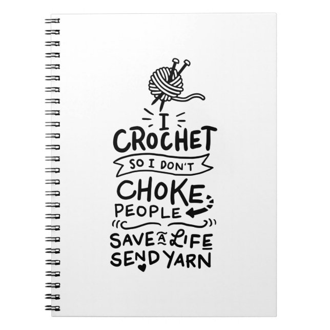 Caderno Espiral Crocheting Crochet Wool (Frente)