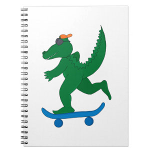 Caderno Espiral Crocodilo de skater