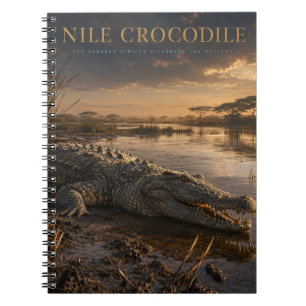 Caderno Espiral Crocodilo do Nilo Rio Africano ANIMAIS