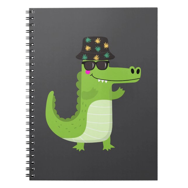 Caderno Espiral Crocodilo Legal com Óculos de Sol | (Frente)