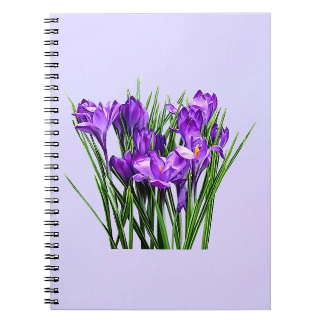 Caderno Espiral Crocos Roxos (Frente)