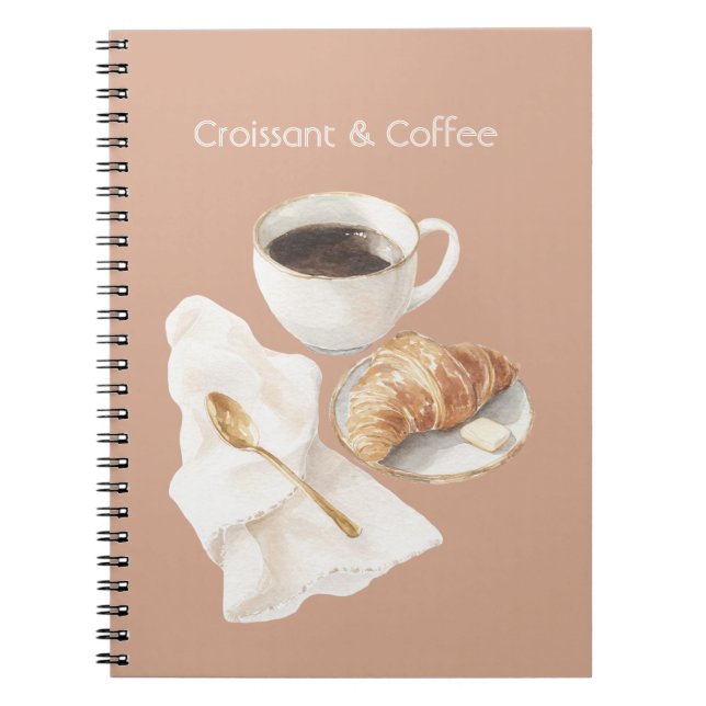 Caderno Espiral Croissant & Café (Frente)