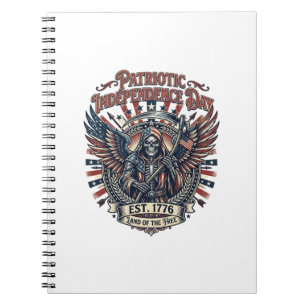 Caderno Espiral Cromado Patriótico Ceifador Patriota Escuro Esquel