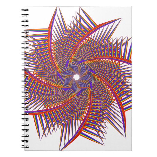 Caderno Espiral cromático prismático colorido (Frente)