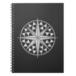 Caderno Espiral Cromo como estrela náutica em fibra de carbono