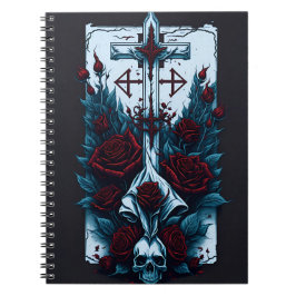 Caderno Espiral cross tattoo flower 10