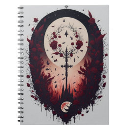 Caderno Espiral cross tattoo flower 13