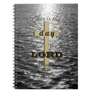 Caderno Espiral Cross This day the Lord hath made spiral notebook