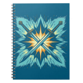 Caderno Espiral Crossed Fantasy Arrows with Glowing Energy – Dynam