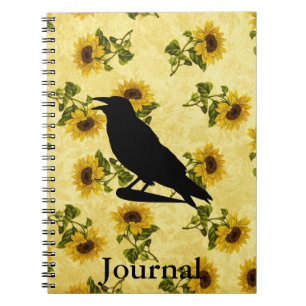 Caderno Espiral Crow em Girassóis