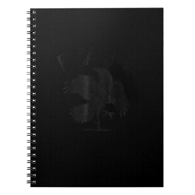 Caderno Espiral Crow, F-Caw-F Funny Bird Aesthetic Casual (Frente)