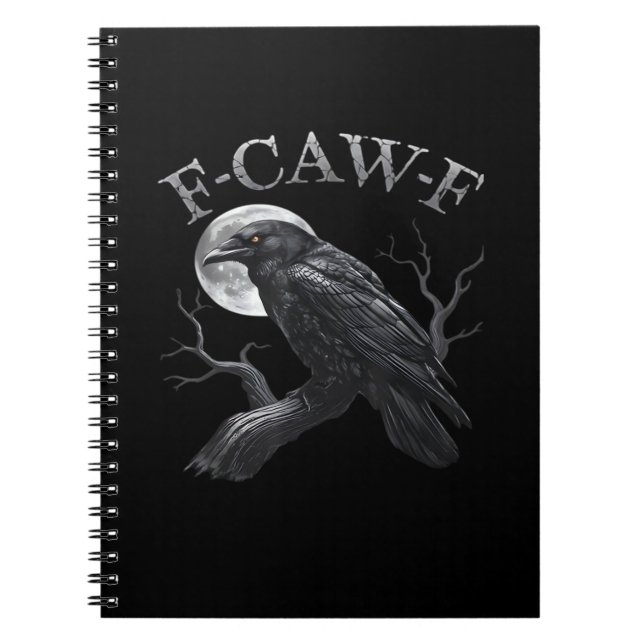 Caderno Espiral Crow F-Caw-F Funny Bird Moon Retro Classic (Frente)
