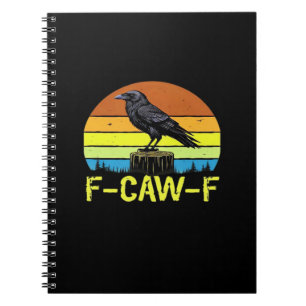 Caderno Espiral Crow F-Caw-F Pássaro Engraçado Clássico Minimal Li