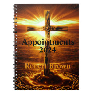 Caderno Espiral Crucifixo Cross Ouro Sunrise