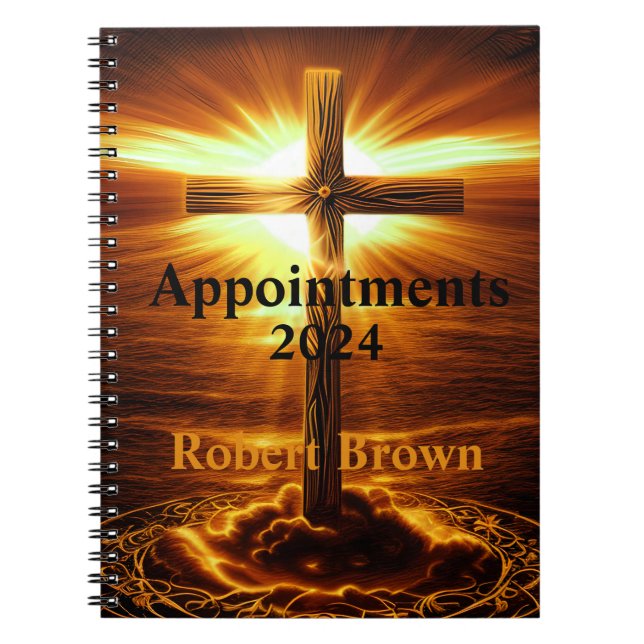 Caderno Espiral Crucifixo Cross Ouro Sunrise (Frente)