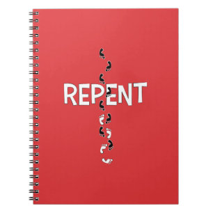 Caderno Espiral Cruz arrependida das pegadas