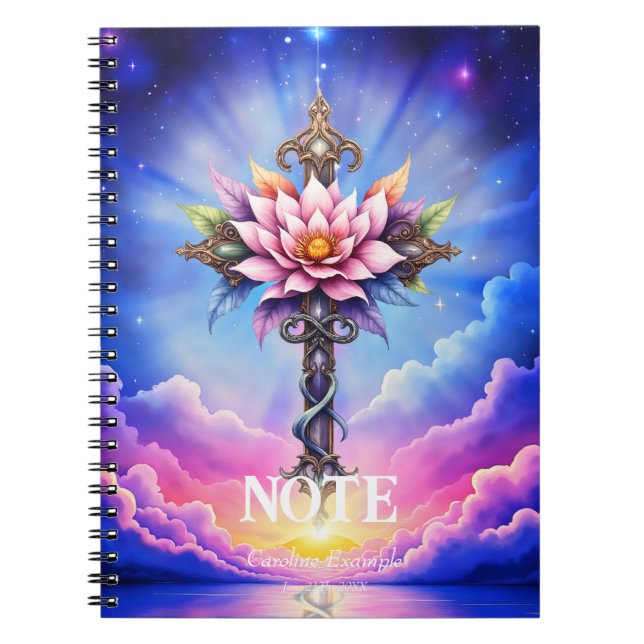 Caderno Espiral Cruz Celestial do Lótus (Frente)