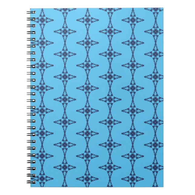 Caderno Espiral Cruz Cristã com Ornamento Azul (Frente)