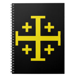 Caderno Espiral Cruz de Jerusalém Cruz Quíntupla de Cristo