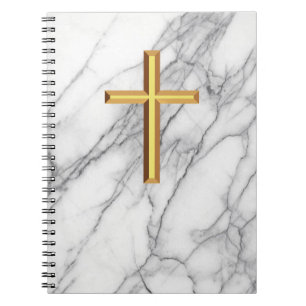 Caderno Espiral Cruz Dourada
