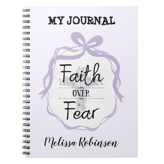 Caderno Espiral Cruz verbal com citação cristã (Frente)