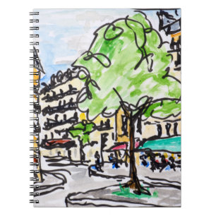 Caderno Espiral Cruzamento Odeon, Paris, França