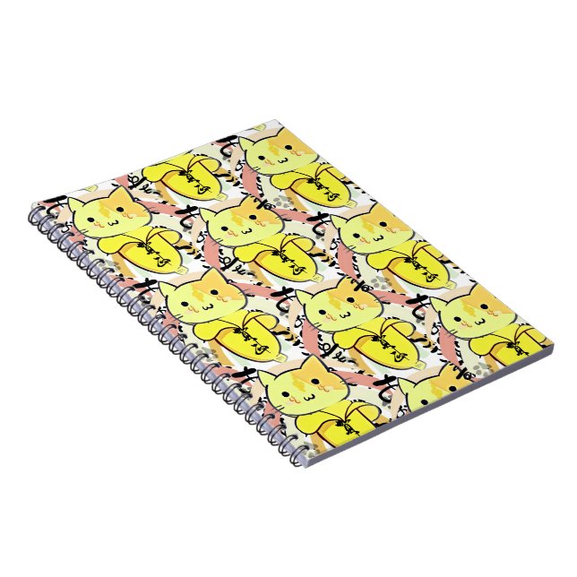 Caderno Espiral Crying Banana Cat Pattern (Lado Direito)