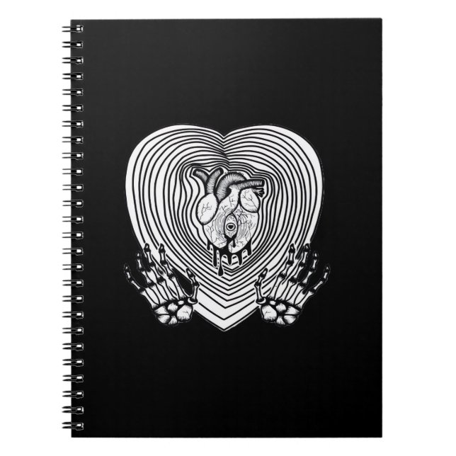 Caderno Espiral Crying Heart Classic - Skeleton mãos Heart (Frente)