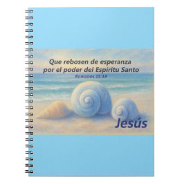 Caderno Espiral Cuaderno caracolas de Mar con Versículo Romanos